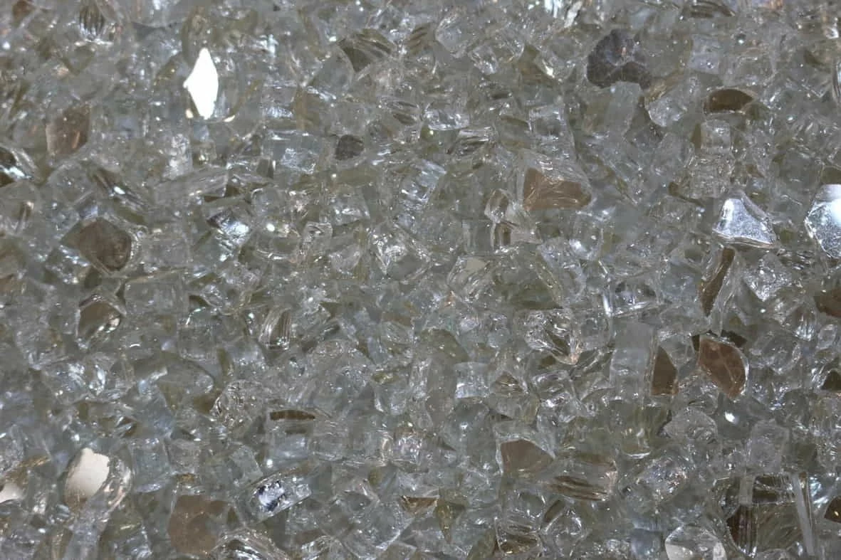 Crushed Fire Glass For Fire Pits - Platinum 3 Crushed Fire Glass For Fire Pits - Platinum