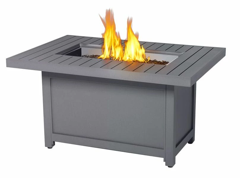 Hampton Rectangle Fire Pit Table - Grey 3 Hampton Rectangle Fire Pit Table - Grey